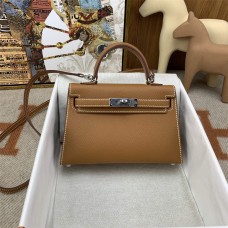 HERMES MINI KELLY 2, 19CM WITH SILVER HARDWARE (BEST QUALITY REPLICA)