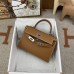 HERMES MINI KELLY 2, 19CM WITH SILVER HARDWARE (BEST QUALITY REPLICA)