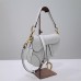 Dior saddle 25.5*20*6.5cm white gold leather