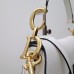 Dior saddle 25.5*20*6.5cm white gold leather