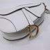 Dior saddle 25.5*20*6.5cm white gold leather