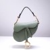 Dior saddle 25.5*20*6.5cm green gold leather