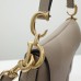 Dior saddle 25.5*20*6.5cm grey gold leather