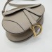 Dior saddle 25.5*20*6.5cm grey gold leather