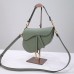 Dior saddle 25.5*20*6.5cm green gold leather