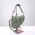 Dior saddle 25.5*20*6.5cm green gold leather