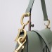 Dior saddle 25.5*20*6.5cm green gold leather