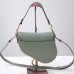 Dior saddle 25.5*20*6.5cm green gold leather