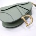 Dior saddle 25.5*20*6.5cm green gold leather