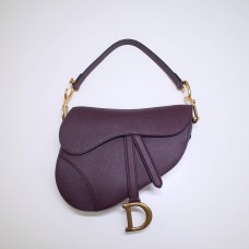 Dior saddle 25.5*20*6.5cm gold brown purple leather