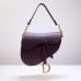 Dior saddle 25.5*20*6.5cm gold brown purple leather