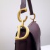 Dior saddle 25.5*20*6.5cm gold brown purple leather