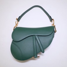 Dior saddle 25.5*20*6.5cm gold green leather