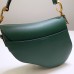 Dior saddle 25.5*20*6.5cm gold green leather