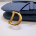 Dior saddle 25.5*20*6.5cm gold blue leather