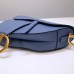 Dior saddle 25.5*20*6.5cm gold blue leather