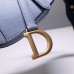 Dior saddle 25.5*20*6.5cm gold blue leather