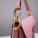 Dior saddle 25.5*20*6.5cm gold deep pink leather