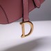 Dior saddle 25.5*20*6.5cm gold deep pink leather