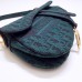 Dior saddle 25.5*20*6.5cm classic  oblique green grey