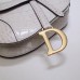 Dior saddle 25.5*20*6.5cm silver crocodiles white leather