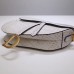 Dior saddle 25.5*20*6.5cm silver crocodiles white leather