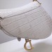 Dior saddle 25.5*20*6.5cm silver crocodiles white leather