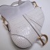 Dior saddle 25.5*20*6.5cm silver crocodiles white leather