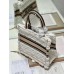 Dior book tote winter oblique  26.5*21*14cm small cream