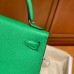 Hermes Mini Kelly 2 19cm green gold Epsom leather