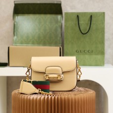 Gucci Horsebit 1955  cream leather 20.6*14.4*5.1cm