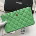 Chanel wallet green bag 20x12.2x1cm