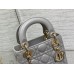 Dior lady dior 17cm lambskin grey