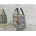 Dior lady dior 17cm lambskin grey