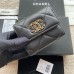 Chanel wallet black 19×h10.5×3cm gold