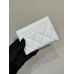 Chanel wallet card holder  white caviar