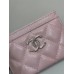 Chanel wallet card holder  pink caviar