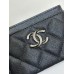 Chanel wallet card holder  black caviar