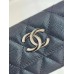 Chanel wallet card holder  black caviar 11-8.5-3cm