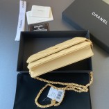 Chanel WOC w19.5×h10.5×d2cm beige WOC 