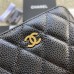 Chanel wallet black gold W11×H7.5×2cm caviar