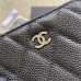 Chanel wallet black gold W11×H7.5×2cm caviar