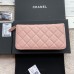 Chanel wallet pink w19.5×h10.5×d2cm caviar