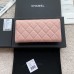 Chanel wallet caviar w19.5×h10.5×d2cm pink