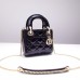 Dior lady doir bag 17cm 3 block patent leather champhgne gold