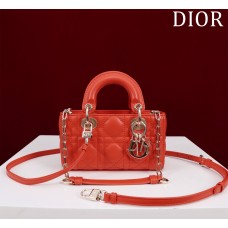 Dior Lady D-Joy super mini 16.5*10*6cm red