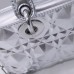 Dior Lady D-Joy calf skin silver 22.5*12*6cm medium