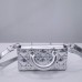 Dior Lady D-Joy calf skin silver 22.5*12*6cm medium