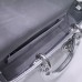 Dior Lady D-Joy calf skin silver 22.5*12*6cm medium