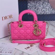 Dior Lady D-Joy lambskin pink 22.5*12*6cm medium